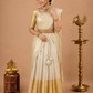 Classic Cream & Gold Traditional Half Saree
