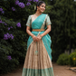 Gold & Cream Traditional Half Saree with Rich Ethnic Charm
