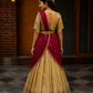 Elegant Beige & Orange Traditional Half Saree