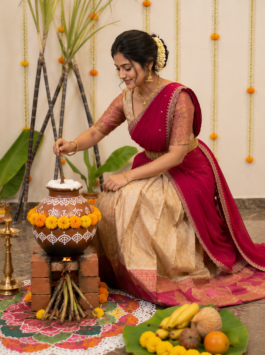 Heritage Gold Half Saree for Festive & Wedding Wear