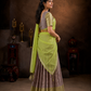 Elegant Self Design Half Saree with Zari Border