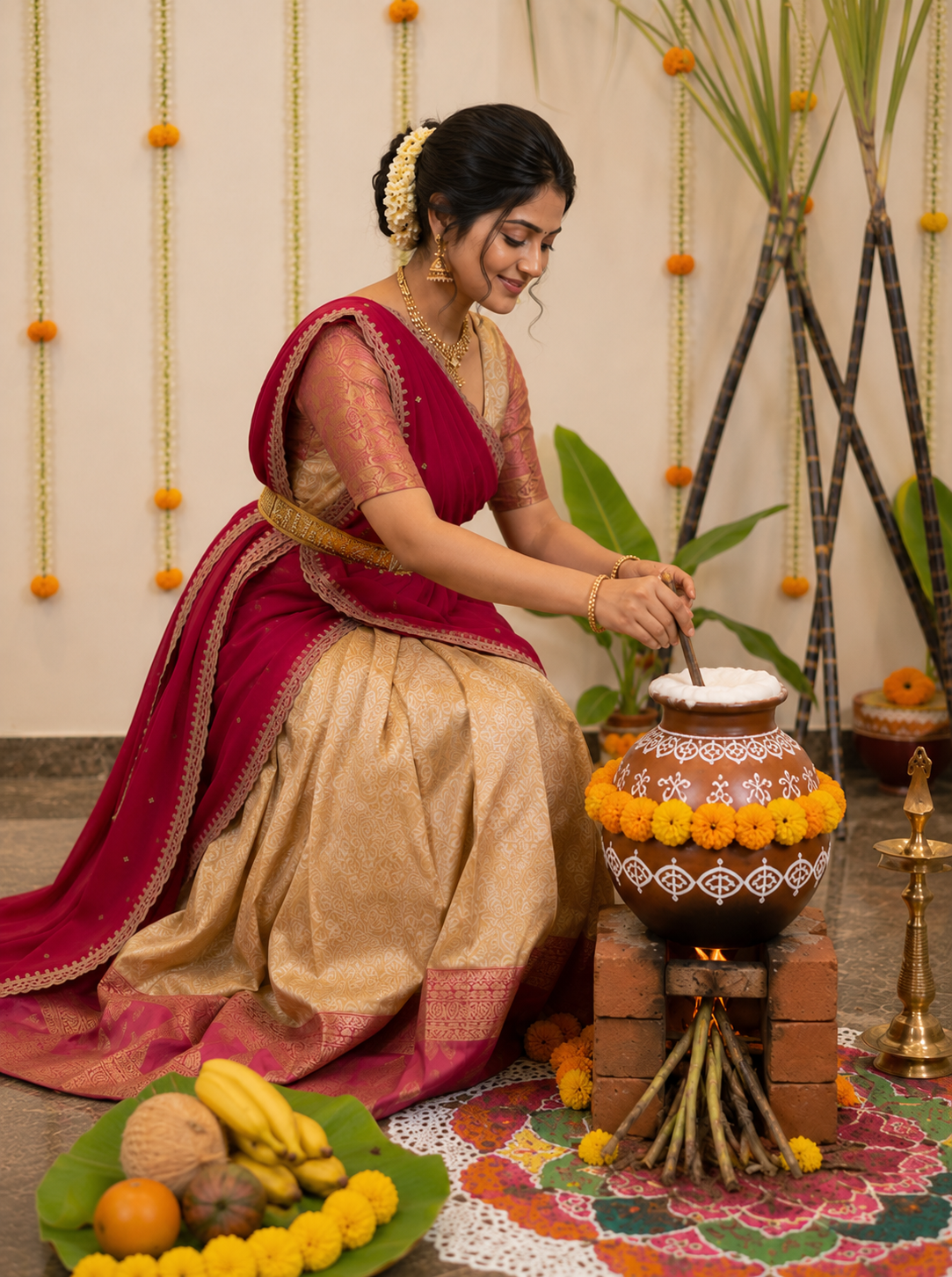 Heritage Gold Half Saree for Festive & Wedding Wear