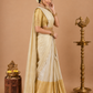 Classic Cream & Gold Traditional Half Saree