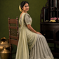 Elegant Ivory & Silver Occasion Wear Traditional Half Saree