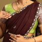 Elegant green and maroon half saree for festive wear