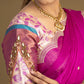 Side View of Magenta Pink Traditional Half Saree