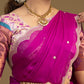 Close-up of Magenta Pink Dupatta with Designer Border