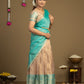 South Indian teal half saree with golden lehenga