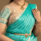 Elegant teal and beige half saree for festive wear
