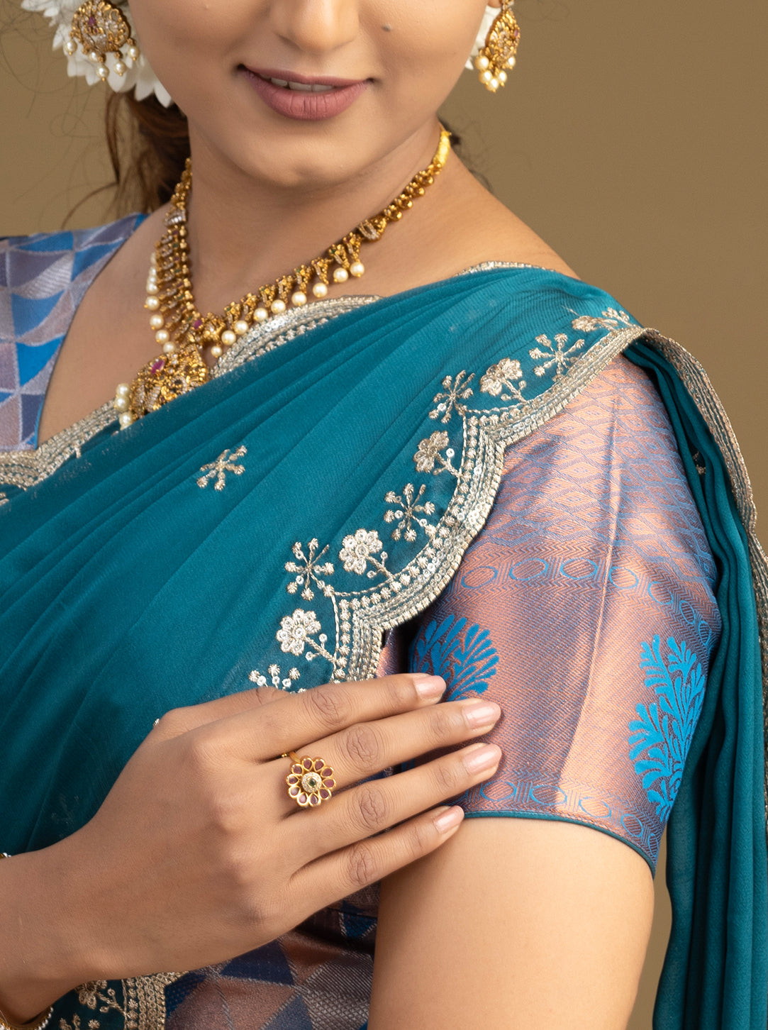 Floral Printed Lehenga and Designer Blouse Detail