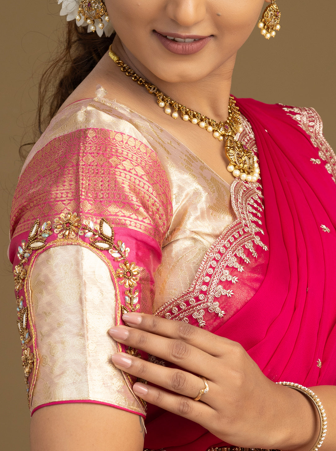 Elegant silk half saree for festive wear
