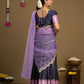 Designer navy blue pattu half saree