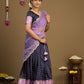 South Indian navy blue half saree for women