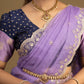 Elegant silk half saree with zari border