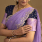 Traditional blue and lavender half saree