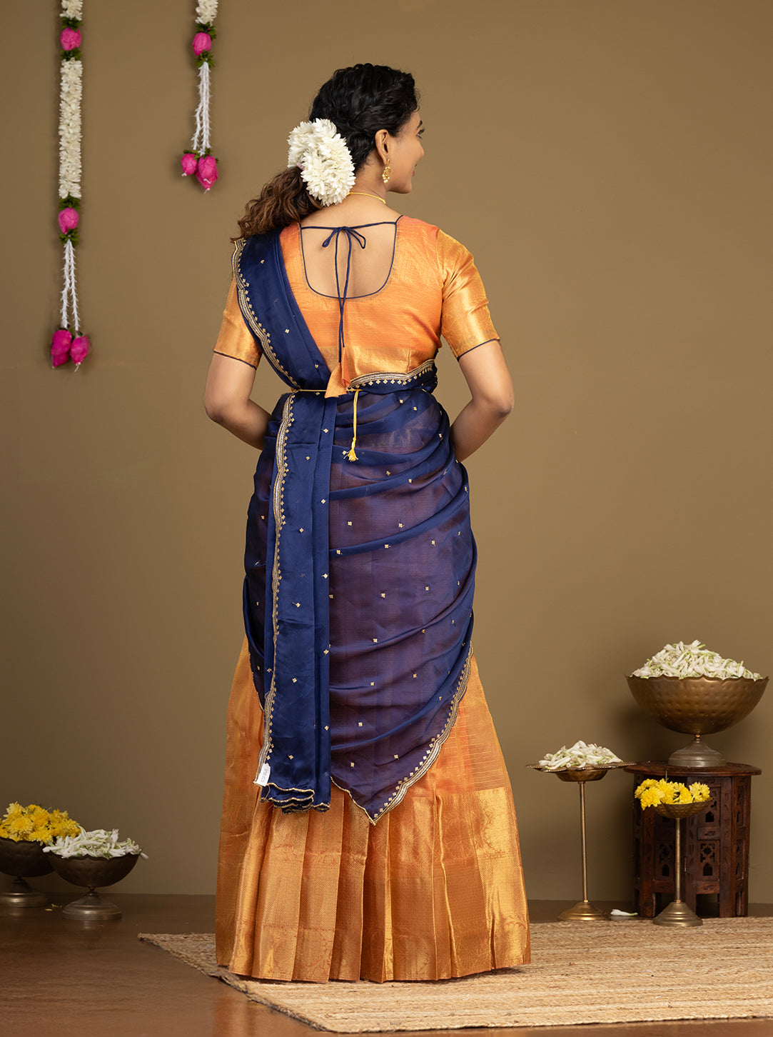 Wedding & Festival Wear Mustard Yellow Half Saree for Women