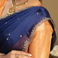 Designer Blouse and Border Detail on Rangoli Half Saree